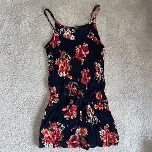Black floral romper